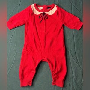 Red Baby Gap Print Collared Onesie